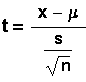 t-score
                        equation